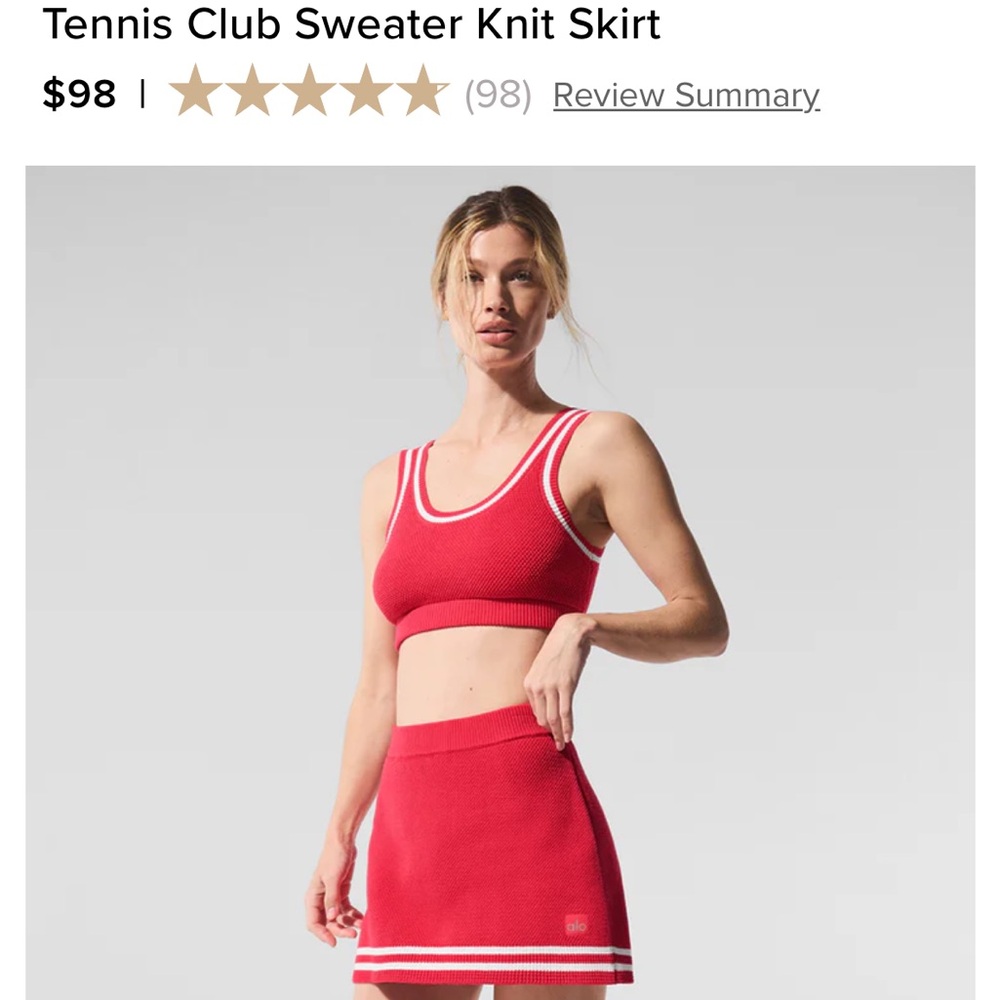 ALO Tennis Club Sweater Knit Skirt NWT